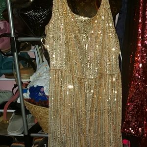 Thin gold sequin dress size 1x